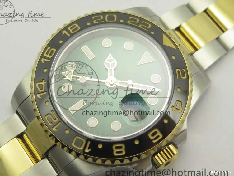 0504 GMT Master II 116713 GMF 904L Steel Edition Green Dial on SS YG Bracelet A Lightweight 3386